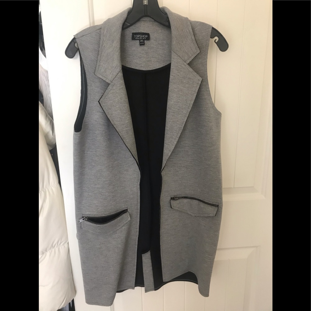 Grey vest for women, top shop, sz 4,